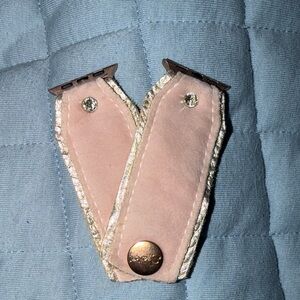 Blush Pink Velvet Strap Connector with Rhinestone Accent